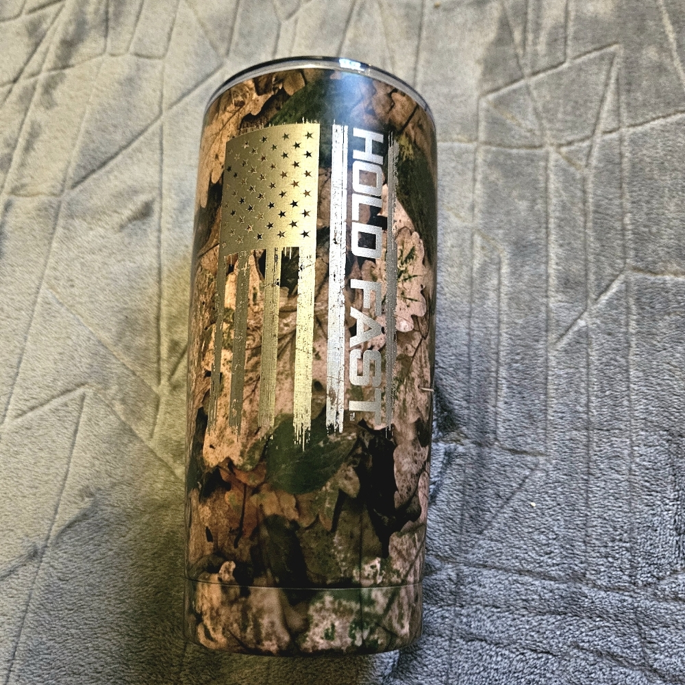 NWT Hold Fast Camo Tumbler w/ Flag Logo